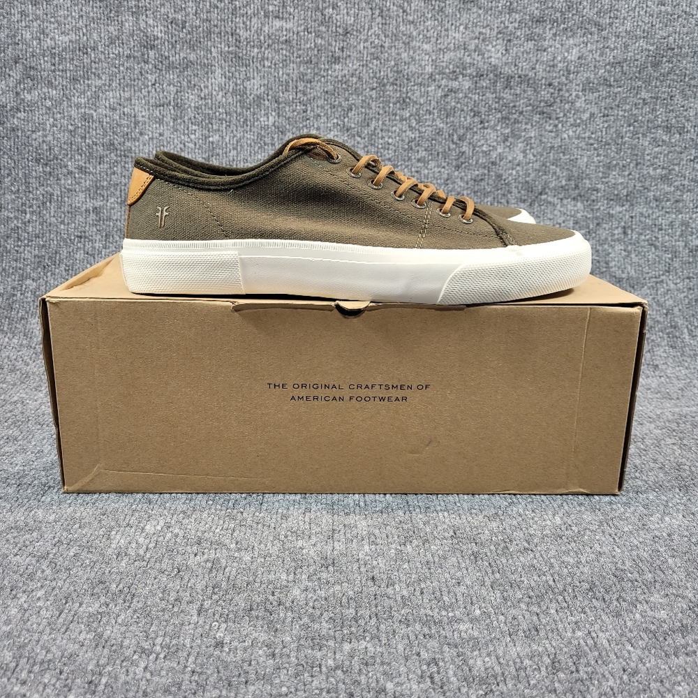 Frye Mens Ludlow Low Canvas Sneaker Olive Green Sneaker Shoe Sz 11.5M